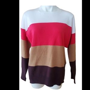 French Connection Color block Baby Soft Sweater Women's Size M NWOT
